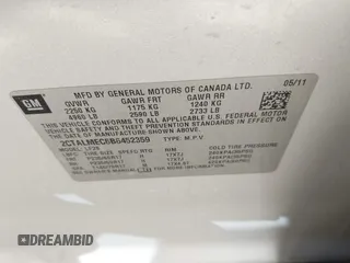 2011 GMC Terrain SLE-1 z VIN 2CTALMEC6B6452359, wystawiony jako IAAI lot #42237349 z przebiegiem 198 817 mil mil oraz . Historia ofert i sprzedaży dostępna na DreamBid. Obrazek 9.