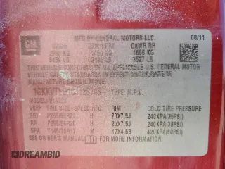 2012 GMC Acadia Denali with VIN 1GKKVTED1CJ128743, listed as a Copart auction lot 63316015 with 275,601 mi miles and Salvage title. Bid and sale history available at DreamBid. Image 13.