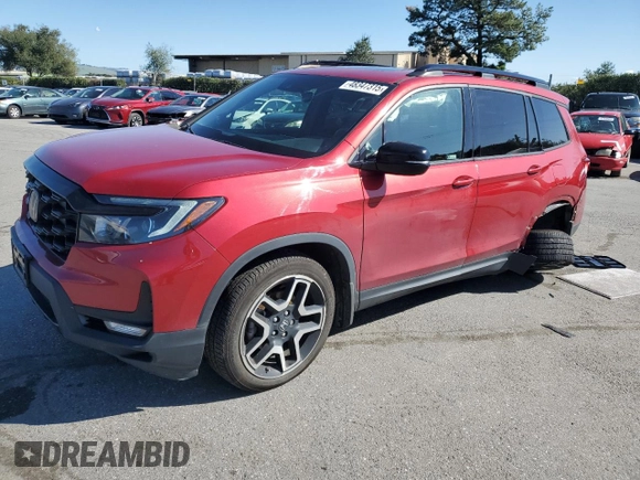 2023 Honda Passport Elite with VIN 5FNYF8H06PB013044, listed as a Copart auction lot 48347315 with 44,250 mi miles and Salvage Title. Bid and sale history available at DreamBid. Image 1.