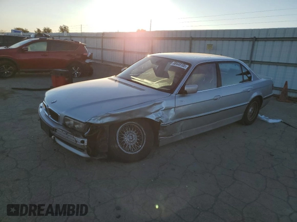 2001 BMW 7 Series 740iL with VIN WBAGH83451DP25363, listed as a Copart auction lot 88449105 with 153,265 mi miles and Salvage Title. Bid and sale history available at carsss.com. Image 1.