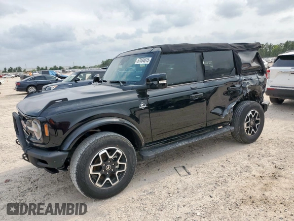 2022 Ford Bronco with VIN 1FMDE5DH1NLB77321, listed as a Copart auction lot 57834615 with 27,016 mi miles and Salvage title. Bid and sale history available at DreamBid. Image 1.