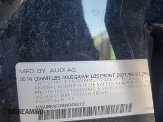 2014 Audi A4 Premium with VIN WAUBFAFL8EN045872, listed as a Copart auction lot 45340125 with 0 mi miles and Salvage Title. Bid and sale history available at carsss.com. Image 12.