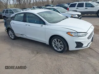 2019 Ford Fusion Hybrid SE with VIN 3FA6P0LU0KR164670, listed as a IAAI auction lot 41811458 with 91,428 mi miles. Bid and sale history available at carsss.com. Image 1.
