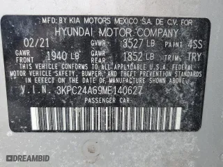 2021 Hyundai Accent SE with VIN 3KPC24A69ME140627, listed as a Copart auction lot 50552115 with 33,802 mi miles and Salvage Title. Bid and sale history available at carsss.com. Image 15.