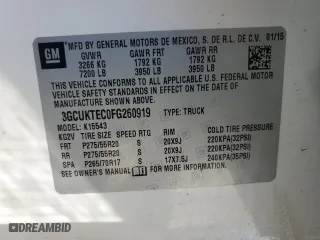 2015 Chevrolet Silverado 1500 High Country with VIN 3GCUKTEC0FG260919, listed as a Copart auction lot 47129225 with 147,571 mi miles and Salvage Title. Bid and sale history available at carsss.com. Image 14.