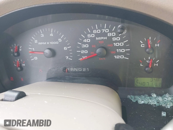 2005 Ford F-150 XLT with VIN 1FTPX12505NB28550, listed as a IAAI auction lot 41381125 with 248,711 mi miles. Bid and sale history available at carsss.com. Image 7.