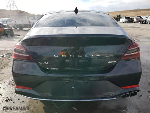 2022 Genesis G70 2.0T with VIN KMTG34TA3NU098458, listed as a Copart auction lot 87091144 with 19,802 mi miles and Salvage Title. Bid and sale history available at carsss.com. Image 6.