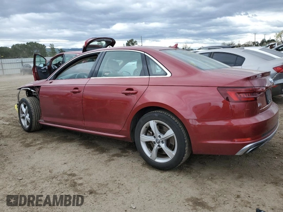 2019 Audi A4 Premium with VIN WAUDNAF4XKN018883, listed as a Copart auction lot 48887435 with 34,101 mi miles and Salvage Title. Bid and sale history available at DreamBid. Image 2.