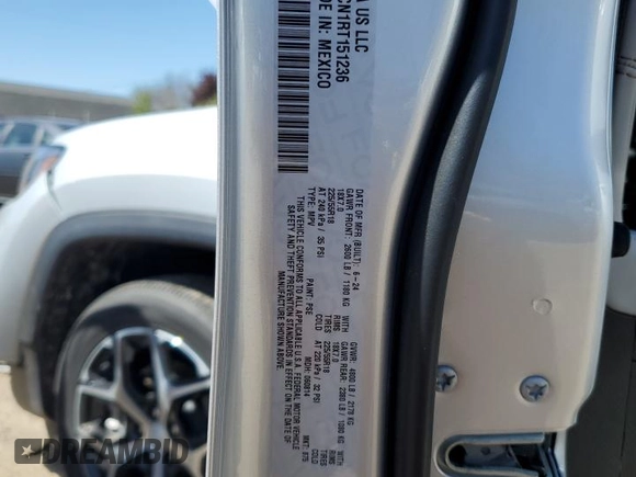 2024 Jeep Compass Limited z VIN 3C4NJDCN1RT151236, wystawiony jako Copart lot #56167405 z przebiegiem 6 458 mil mil oraz Szkoda całkowita • Salvage title. Historia ofert i sprzedaży dostępna na DreamBid. Obrazek 13.