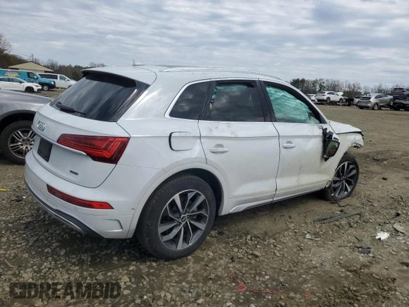 2021 Audi Q5 Prestige with VIN WA1CAAFY7M2097571, listed as a Copart auction lot 53195445 with Not provided miles and Salvage title. Bid and sale history available at DreamBid. Image 3.
