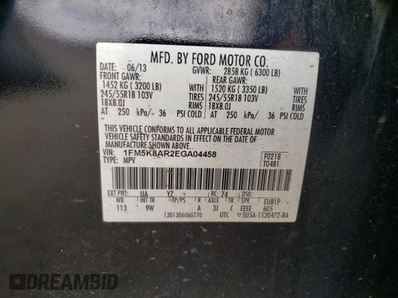 2014 Ford Utility Police Interceptor with VIN 1FM5K8AR2EGA04458, listed as a Copart auction lot 73454084 with 137,214 mi miles and Salvage Title. Bid and sale history available at carsss.com. Image 13.