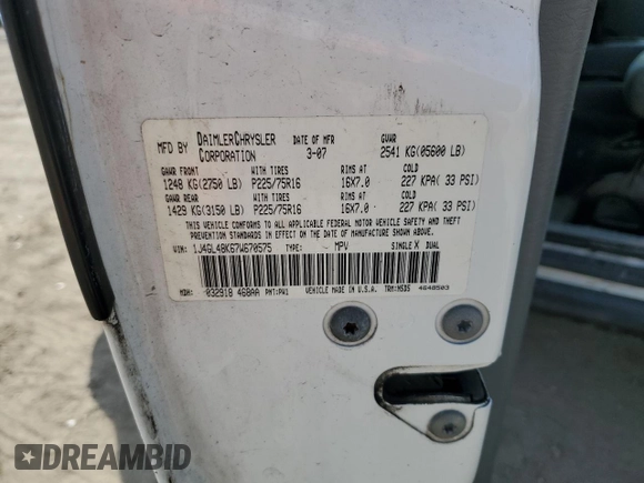 2007 Jeep Liberty Sport with VIN 1J4GL48K67W670575, listed as a Copart auction lot 53596365 with 219,882 mi miles and Salvage Title. Bid and sale history available at carsss.com. Image 13.
