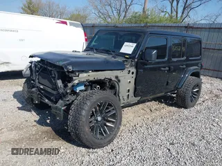 2021 Jeep Wrangler Unlimited Sahara with VIN 1C4HJXEG4MW650547, listed as a IAAI auction lot 42052146 with 26,983 mi miles and . Bid and sale history available at DreamBid. Image 18.