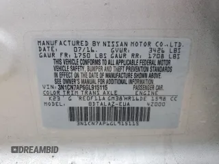 2016 Nissan Versa S with VIN 3N1CN7AP6GL915115, listed as a Copart auction lot 53168265 with 71,928 mi miles and Salvage Title. Bid and sale history available at carsss.com. Image 12.
