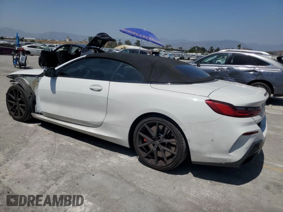 2019 BMW 8 Series M850i xDrive z VIN WBAFY4C54KBX39166, wystawiony jako Copart lot #58597925 z przebiegiem 38 192 mil mil oraz Szkoda całkowita • Salvage title. Historia ofert i sprzedaży dostępna na DreamBid. Obrazek 2.