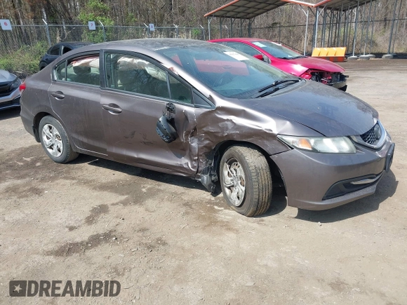 2013 Honda Civic LX with VIN 19XFB2F56DE291491, listed as a IAAI auction lot 41947866 with Not Provided miles and . Bid and sale history available at DreamBid. Image 1.