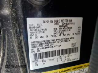 2017 Ford Expedition Max Platinum with VIN 1FMJK1MT3HEA37157, listed as a Copart auction lot 57673355 with 88,180 mi miles and Salvage title. Bid and sale history available at DreamBid. Image 13.