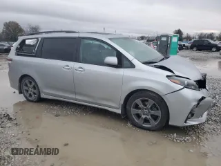 2020 Toyota Sienna SE with VIN 5TDXZ3DC4LS056244, listed as a Copart auction lot 80569924 with 33,287 mi miles and Salvage Title. Bid and sale history available at carsss.com. Image 4.