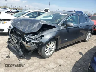 2019 Ford Fusion Hybrid SEL with VIN 3FA6P0MU3KR131144, listed as a Copart auction lot 47112165 with 76,436 mi miles and Clean Title. Bid and sale history available at carsss.com. Image 1.