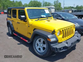 2021 Jeep Wrangler Unlimited Sport with VIN 1C4HJXKN9MW709420, listed as a IAAI auction lot 42403223 with 154,299 mi miles and . Bid and sale history available at DreamBid. Image 1.