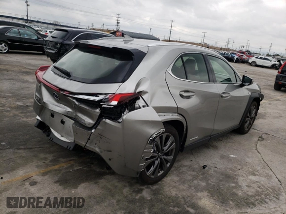 2021 Lexus UX with VIN JTHE9JBH2M2051660, listed as a Copart auction lot 44171883 with 13,471 mi miles. Bid and sale history available at carsss.com. Image 3.