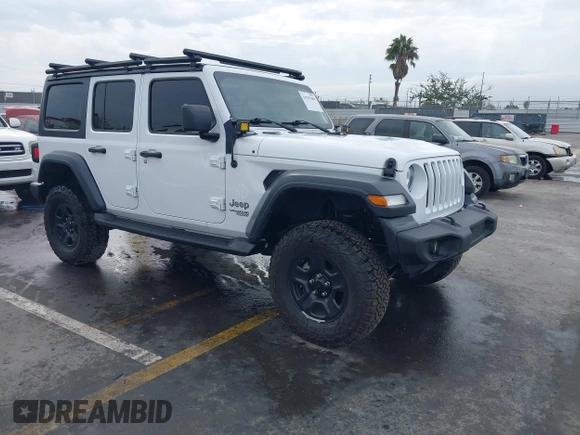 2018 Jeep Wrangler Unlimited Sport with VIN 1C4HJXDN0JW265823, listed as a IAAI auction lot 41707684 with 60,072 mi miles and . Bid and sale history available at DreamBid. Image 1.