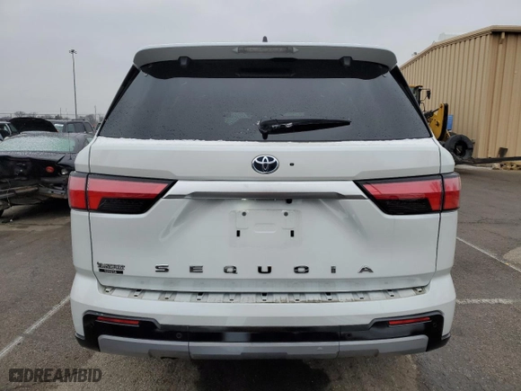 2023 Toyota Sequoia SR5 with VIN 7SVAAABAXPX007350, listed as a Copart auction lot 44490015 with 23,827 mi miles and Salvage Title. Bid and sale history available at carsss.com. Image 6.