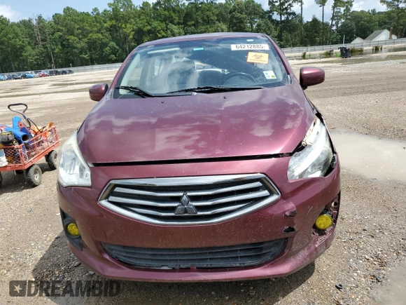 2017 Mitsubishi Mirage ES with VIN ML32F3FJXHH002525, listed as a Copart auction lot 64212885 with 131,107 mi miles and Salvage title. Bid and sale history available at DreamBid. Image 5.