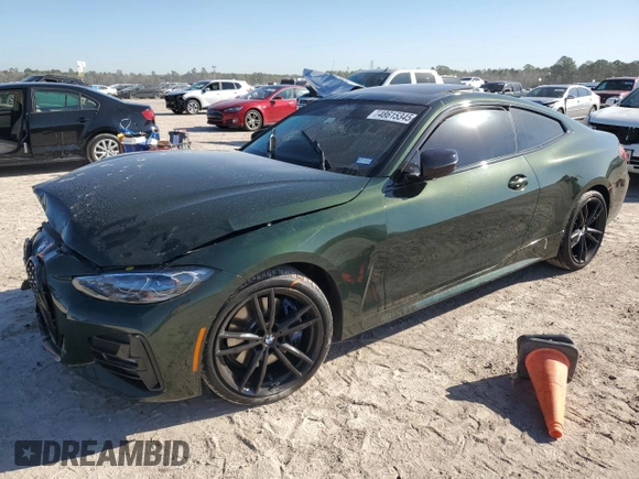 2021 BMW 4 Series 430i xDrive with VIN WBA73AP04MCG51086, listed as a Copart auction lot 48615345 with 36,513 mi miles and Salvage Title. Bid and sale history available at carsss.com. Image 1.