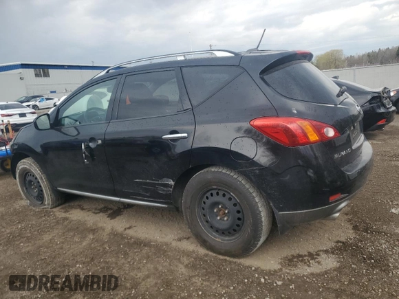 2009 Nissan Murano SL with VIN JN8AZ18W99W200589, listed as a Copart auction lot 54406135 with 256,755 mi miles and Salvage Title. Bid and sale history available at DreamBid. Image 2.