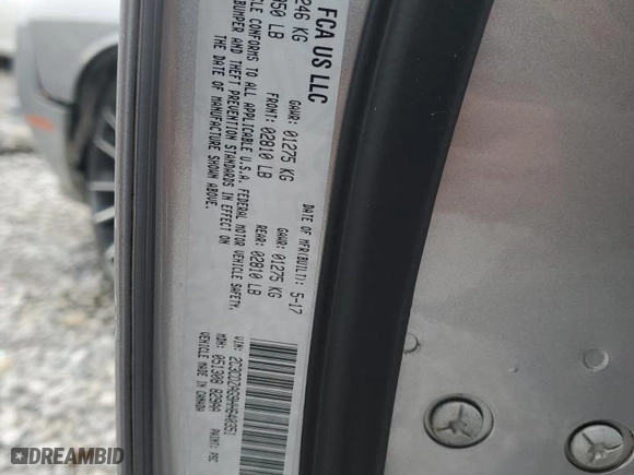 2017 Dodge Challenger SXT with VIN 2C3CDZAG9HH640351, listed as a Copart auction lot 46118655 with 128,213 mi miles and Salvage Title. Bid and sale history available at carsss.com. Image 15.