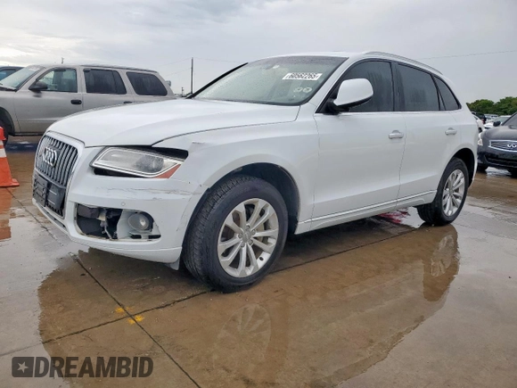 2015 Audi Q5 Premium Plus with VIN WA1LFAFP8FA059574, listed as a Copart auction lot 60562265 with 104,340 mi miles and Salvage title. Bid and sale history available at DreamBid. Image 1.