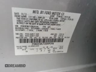 2012 Ford Flex SE z VIN 2FMGK5BC7CBD09346, wystawiony jako Copart lot #53385595 z przebiegiem 174 738 mil mil oraz Szkoda całkowita • Salvage title. Historia ofert i sprzedaży dostępna na DreamBid. Obrazek 15.