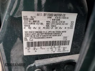 2011 Ford F-250 XL with VIN 1FT7W2B64BEC90405, listed as a Copart auction lot 80890704 with Not provided miles and Salvage title. Bid and sale history available at DreamBid. Image 12.