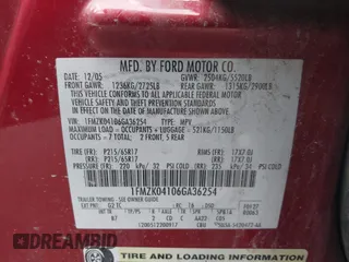 2006 Ford Freestyle SE with VIN 1FMZK04106GA36254, listed as a IAAI auction lot 42031030 with 112,029 mi miles. Bid and sale history available at carsss.com. Image 9.