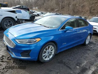 2019 Ford Fusion Hybrid SEL with VIN 3FA6P0MU6KR158371, listed as a Copart auction lot 45978435 with 205,498 mi miles and Salvage Title. Bid and sale history available at carsss.com. Image 1.