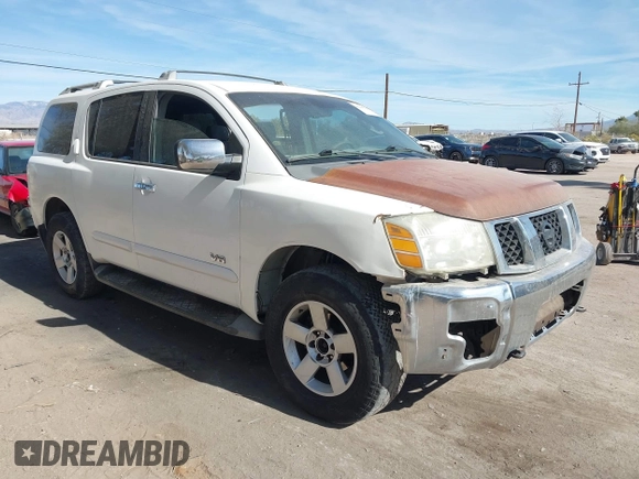 2006 Nissan Armada LE с VIN 5N1AA08B76N726663, выставлен на аукционе IAAI как лот 41409292 с пробегом 227 802 миль миль и . История ставок и продаж доступна на DreamBid. Изображение 1.