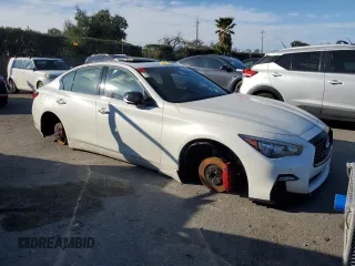 2024 Infiniti Q50 Red Sport 400 with VIN JN1FV7DP6RM660516, listed as a Copart auction lot 88334235 with Not Provided miles and Salvage Title. Bid and sale history available at DreamBid. Image 4.