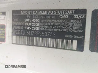 2008 Mercedes-Benz CLK 350 с VIN WDBTJ56H28F253753, выставлен на аукционе IAAI как лот 42525405 с пробегом Не указан миль и . История ставок и продаж доступна на DreamBid. Изображение 9.