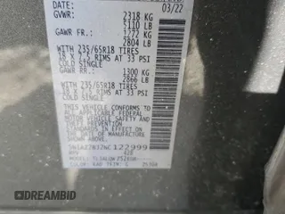 2022 Nissan Murano SV z VIN 5N1AZ2BJ2NC122999, wystawiony jako Copart lot #41897915 z przebiegiem 49 612 mil mil oraz Szkoda całkowita • Salvage title. Historia ofert i sprzedaży dostępna na DreamBid. Obrazek 15.