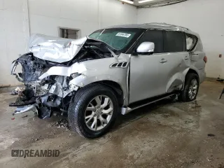 2011 Infiniti QX56 7-passenger with VIN JN8AZ2NE5B9005496, listed as a Copart auction lot 61046765 with 221,814 mi miles and Salvage title. Bid and sale history available at DreamBid. Image 1.