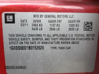 2011 Cadillac CTS with VIN 1G6DS8ED1B0152929, listed as a Copart auction lot 83836404 with Not Provided miles and Clean Title. Bid and sale history available at DreamBid. Image 12.