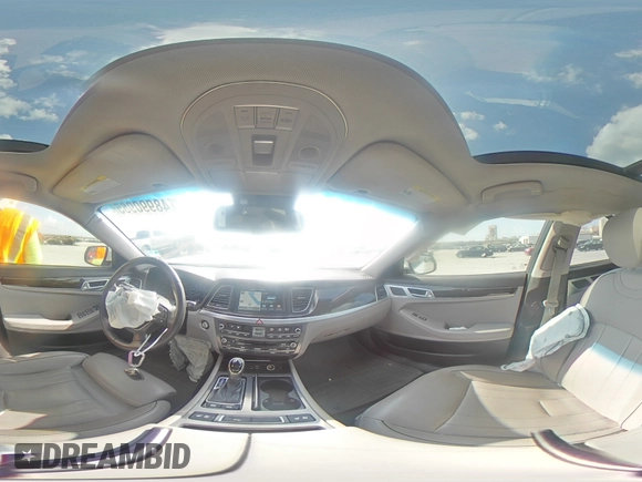 2015 Hyundai Genesis 3.8L with VIN KMHGN4JE2FU097748, listed as a Copart auction lot 48990985 with 122,687 mi miles and Salvage Title. Bid and sale history available at carsss.com. Image 13.