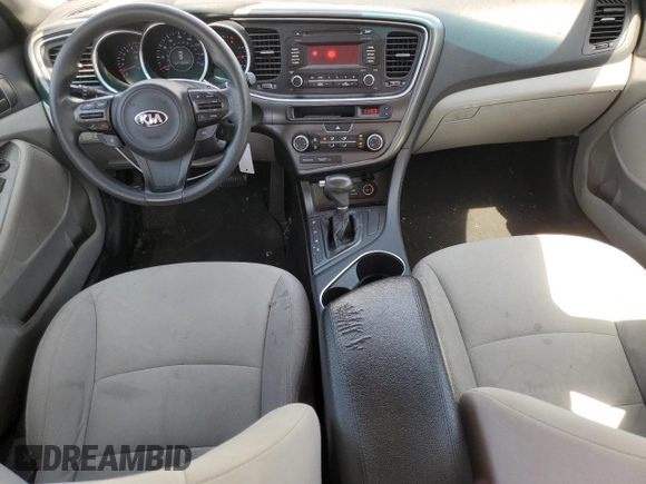 2015 Kia Optima LX with VIN KNAGM4A7XF5655314, listed as a Copart auction lot 52334595 with 120,440 mi miles and Salvage Title. Bid and sale history available at carsss.com. Image 8.