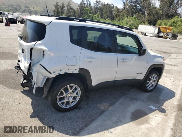 2022 Jeep Renegade Latitude with VIN ZACNJDB12NPN96565, listed as a Copart auction lot 58441965 with 7,162 mi miles and Salvage title. Bid and sale history available at DreamBid. Image 3.