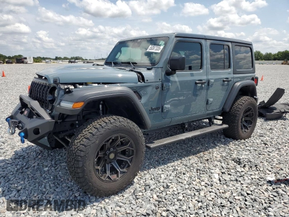 2024 Jeep Wrangler Sport S with VIN 1C4PJXDG3RW229567, listed as a Copart auction lot 55307335 with 7,797 mi miles and Salvage Title. Bid and sale history available at DreamBid. Image 1.