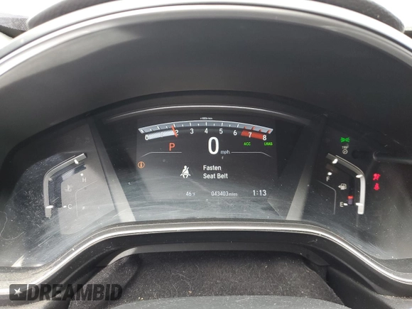 2019 Honda CR-V EX-L with VIN JHLRW2H88KX019694, listed as a Copart auction lot 46899205 with 43,403 mi miles and Salvage Title. Bid and sale history available at DreamBid. Image 9.