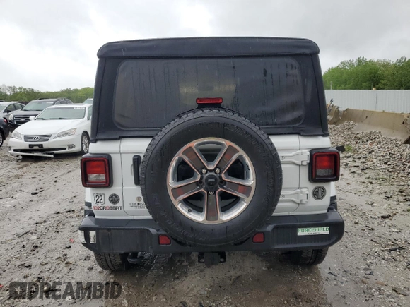 2018 Jeep Wrangler Unlimited Sahara with VIN 1C4HJXEG7JW255323, listed as a Copart auction lot 57586735 with 107,081 mi miles and Salvage title. Bid and sale history available at DreamBid. Image 6.