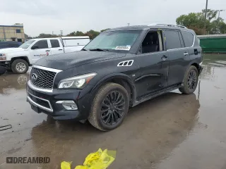 2016 Infiniti QX80 with VIN JN8AZ2NE4G9121795, listed as a Copart auction lot 69585904 with 158,465 mi miles and Salvage Title. Bid and sale history available at carsss.com. Image 1.