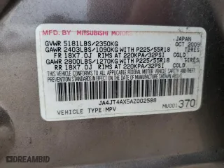 2010 Mitsubishi Outlander XLS with VIN JA4JT4AX5AZ002588, listed as a Copart auction lot 84287184 with 184,195 mi miles and Salvage Title. Bid and sale history available at carsss.com. Image 13.